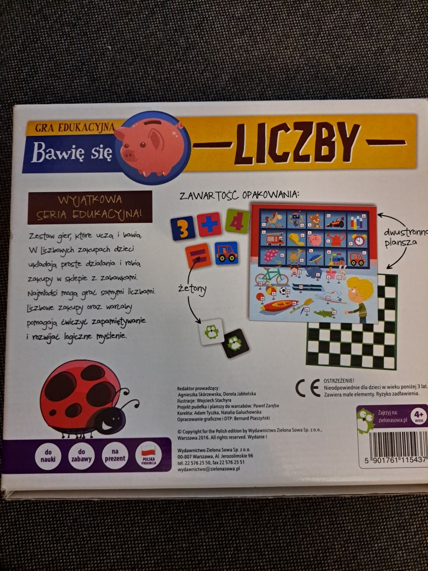 Gra edukacyjna "Liczby"  wyd. ZIELONA SOWA 4+