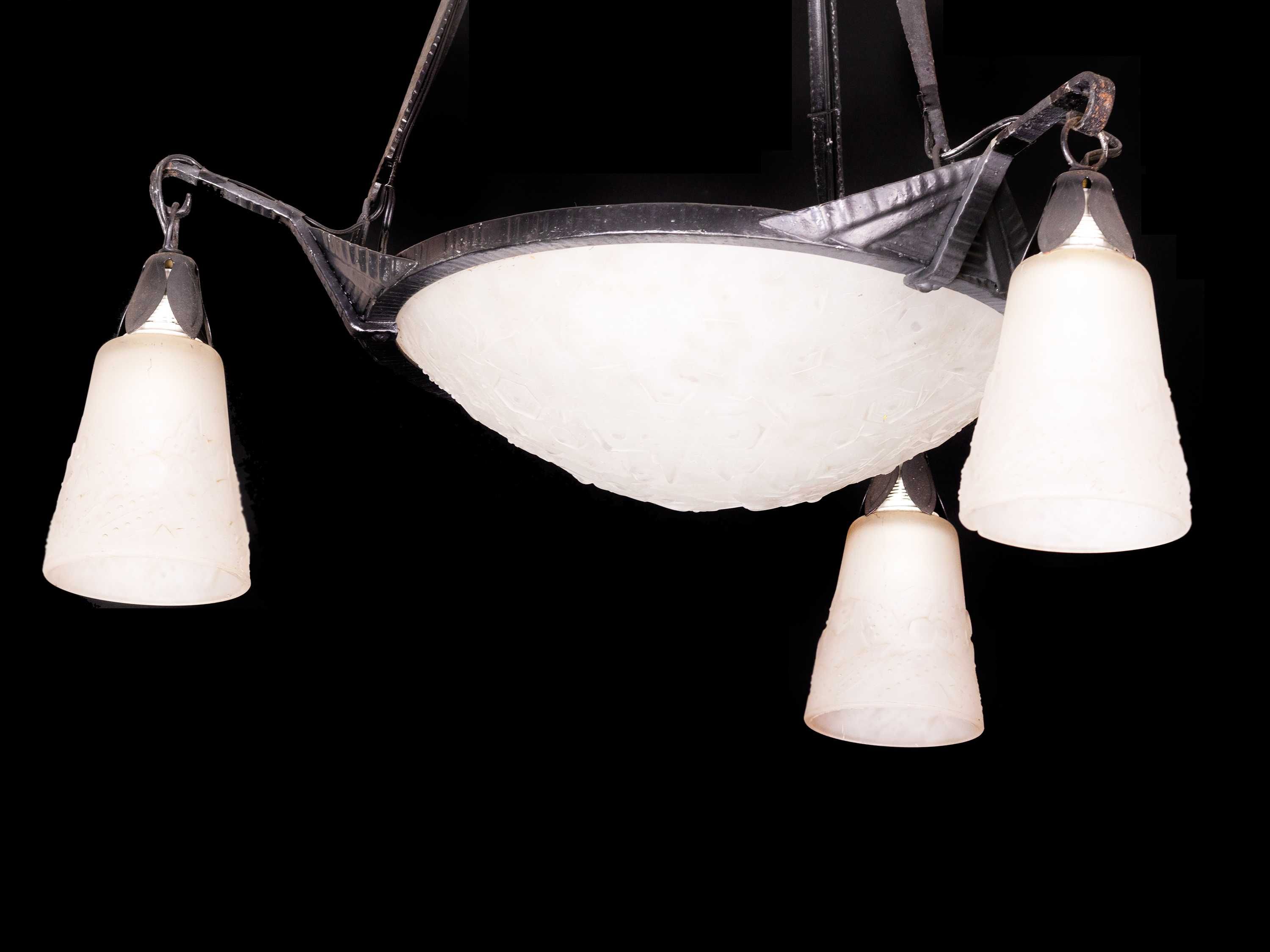 Lustre ferro forjado Müller Frères Arte Nova | 96 cm