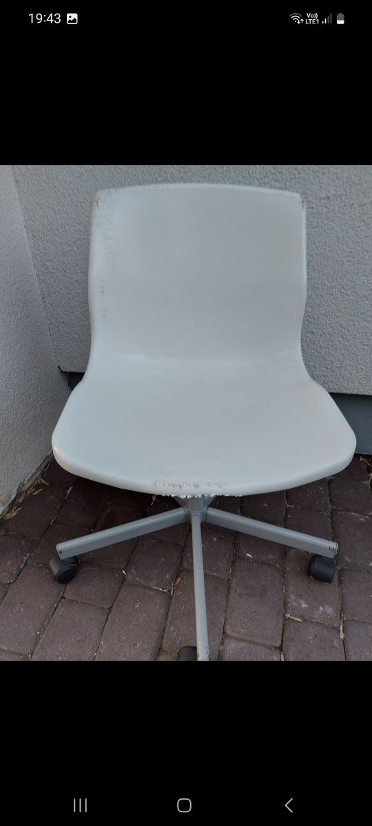 Stolik biurko biały/różowy plus krzesło, 96x58 cm regulowana wysokość