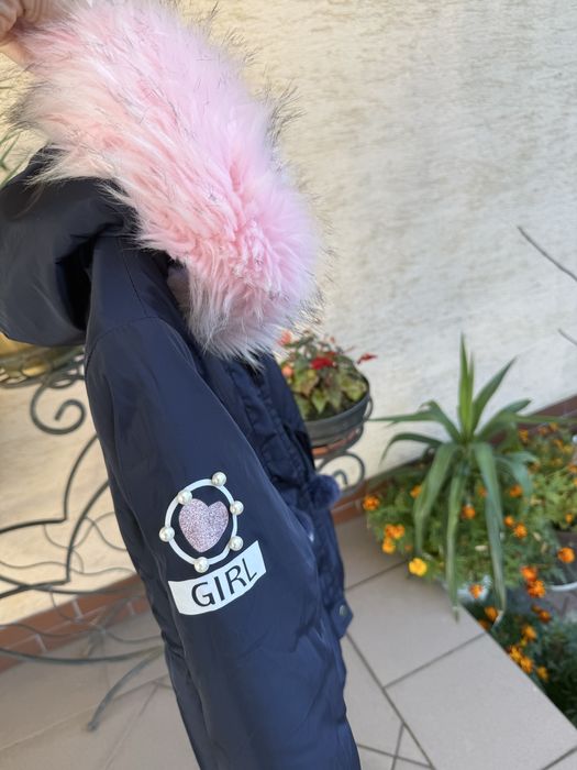 Kurtka dla dziewczynki 146 ocieplana zimowa