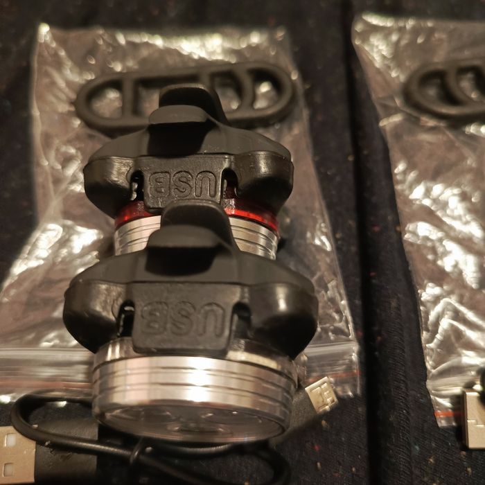Lampki do roweru tył i przód ładowane na USB.