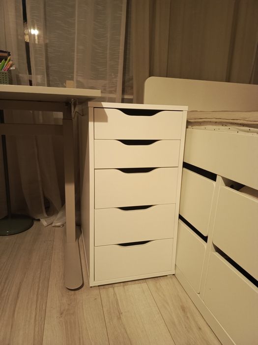 NOWA Szafka pod biurko Alex Ikea biała z szufladami