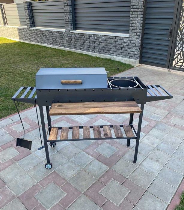 Мангал для казана, гриля, барбекю, шампурів на колесах