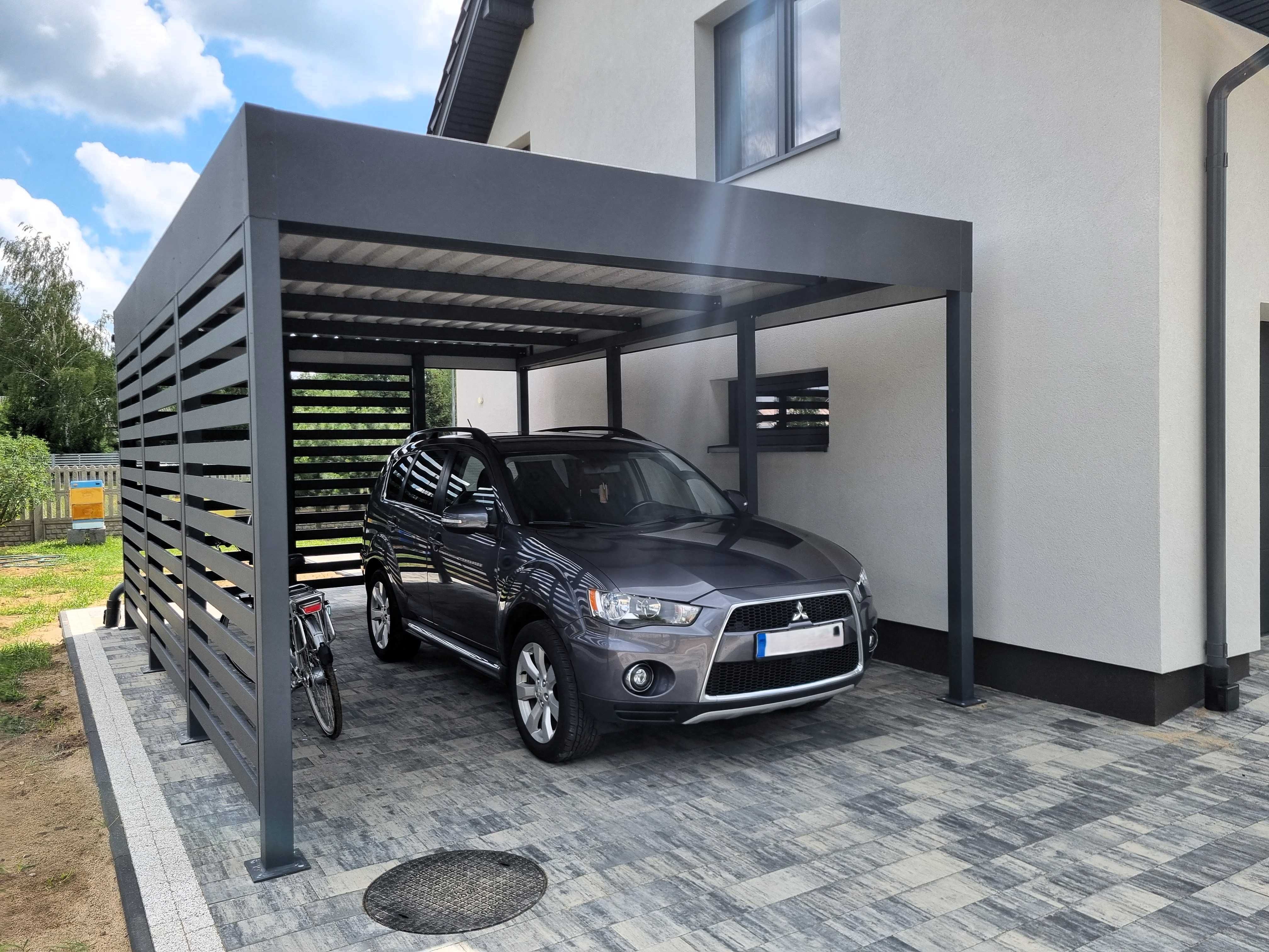 Wiata garażowa 6x6 m, carport - wiata samochodowa dwustanowiskowa