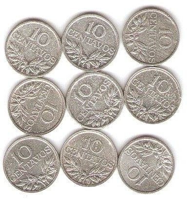 Moedas 10 centavos alumínio
