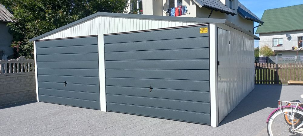 6x5 ŚLĄ Antracyt Biały Garaze Blaszane Garaz Blaszany Blaszak Garaże G