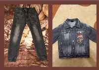 Джинси джогери і джинсовий піджак на хлопчика розмір 140