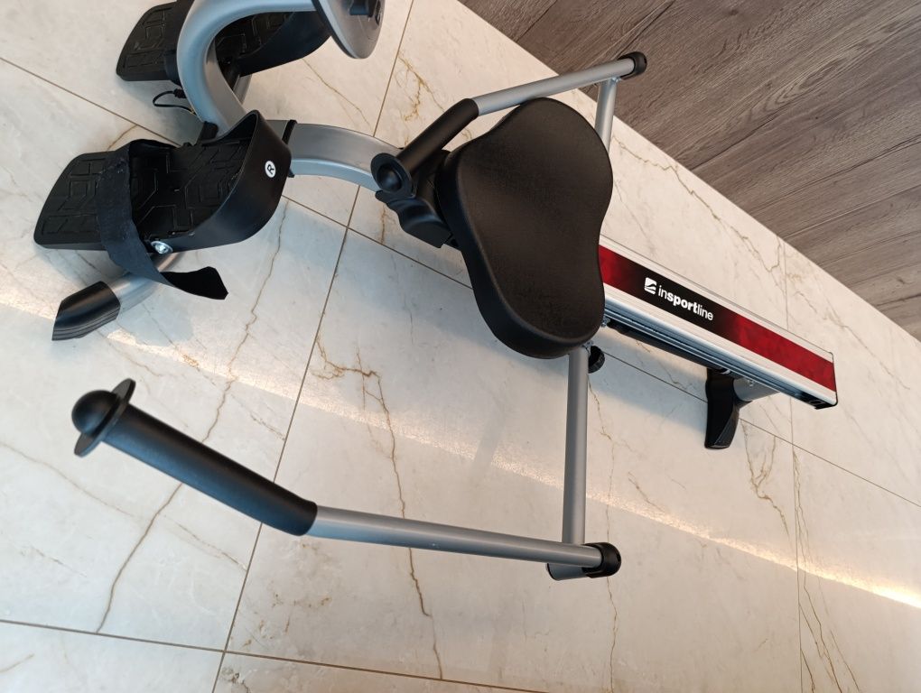 Wioślarz treningowy hydrauliczny inSPORTline Power Master X - Srebrny
