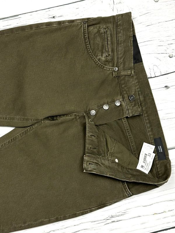 Dondup George Jeansy Rurki Męskie Spodnie Skinny Fit Logowane Khaki r.