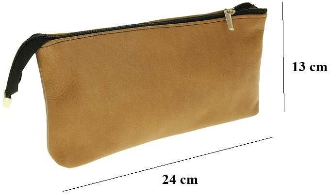 Kosmetyczka skórzana czarna pojemna skóra naturalna 100% PL PRODUCENT