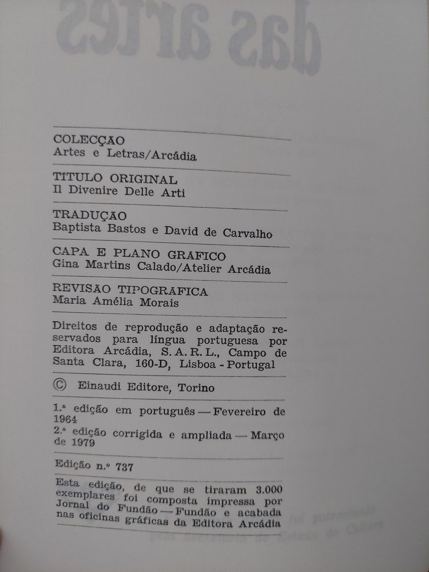 Livro O Devir das Artes, de Gillo Dorfles