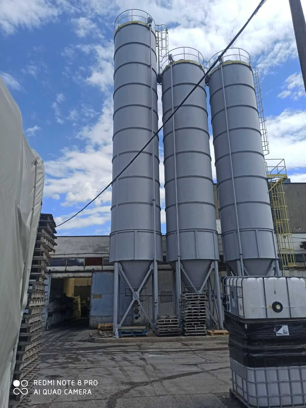 Silos 120 ton zbiornik cement wapno popiół 100m3, węzeł betoniarski