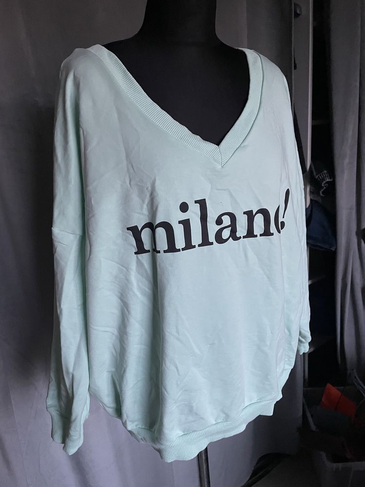 Miętowa bluza oversize l xl