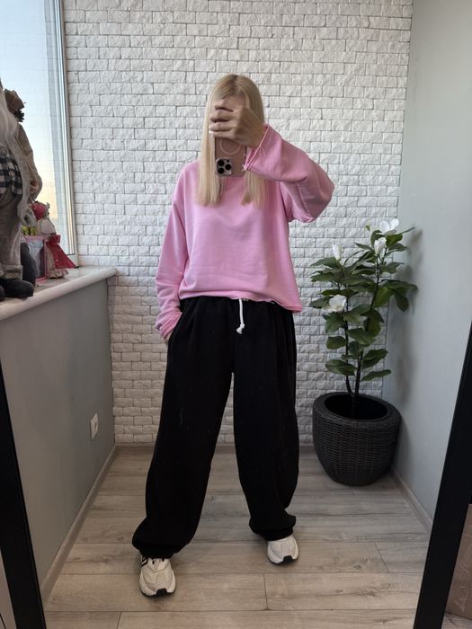 Теплі штани оверсайз тканина полар флис. Широкі теплі штани