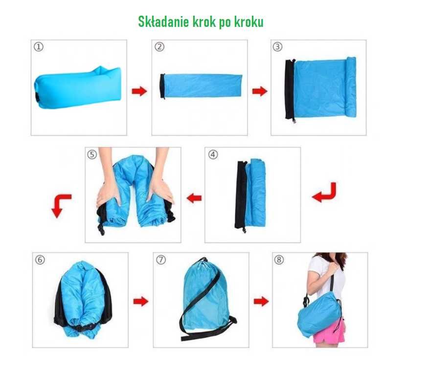 Lazy bag sofa leżak materac na powietrze dmuchany fotel łóżko xxl