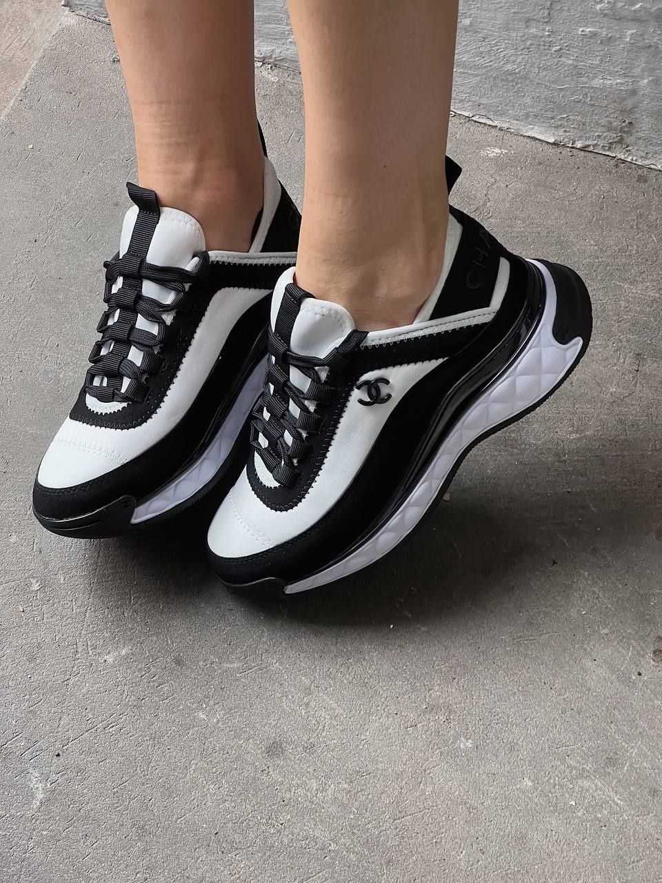 Жіночі кросівки Chanel Sneakers White/Black/Beige р36-40