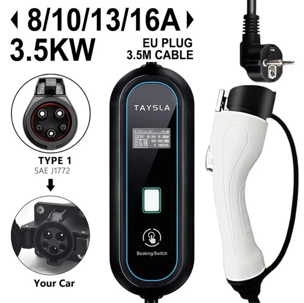 Зарядка для електромобілів TAYSLA 3,5KW 16A Tipe 1