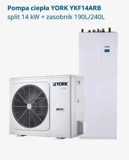 Pompa Ciepła z montażem YORK 14kW z zasobnikiem wbudowanym 240L