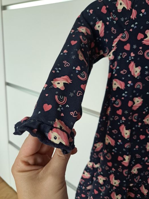 Sukienka C&A 116 jednorożec falbanki