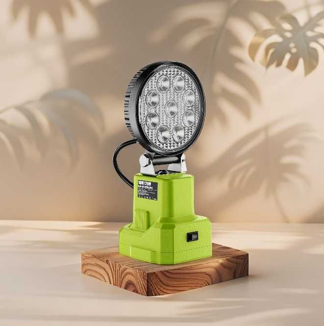 Lampa robocza LED pod baterie Ryobi 18V/20V - REGULACJA, dwa tryby