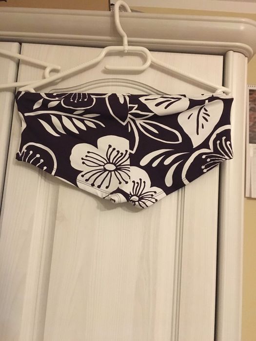Strój kąpielowy fioletowy w kwiaty tankini i spodenki 36/38 jak nowy