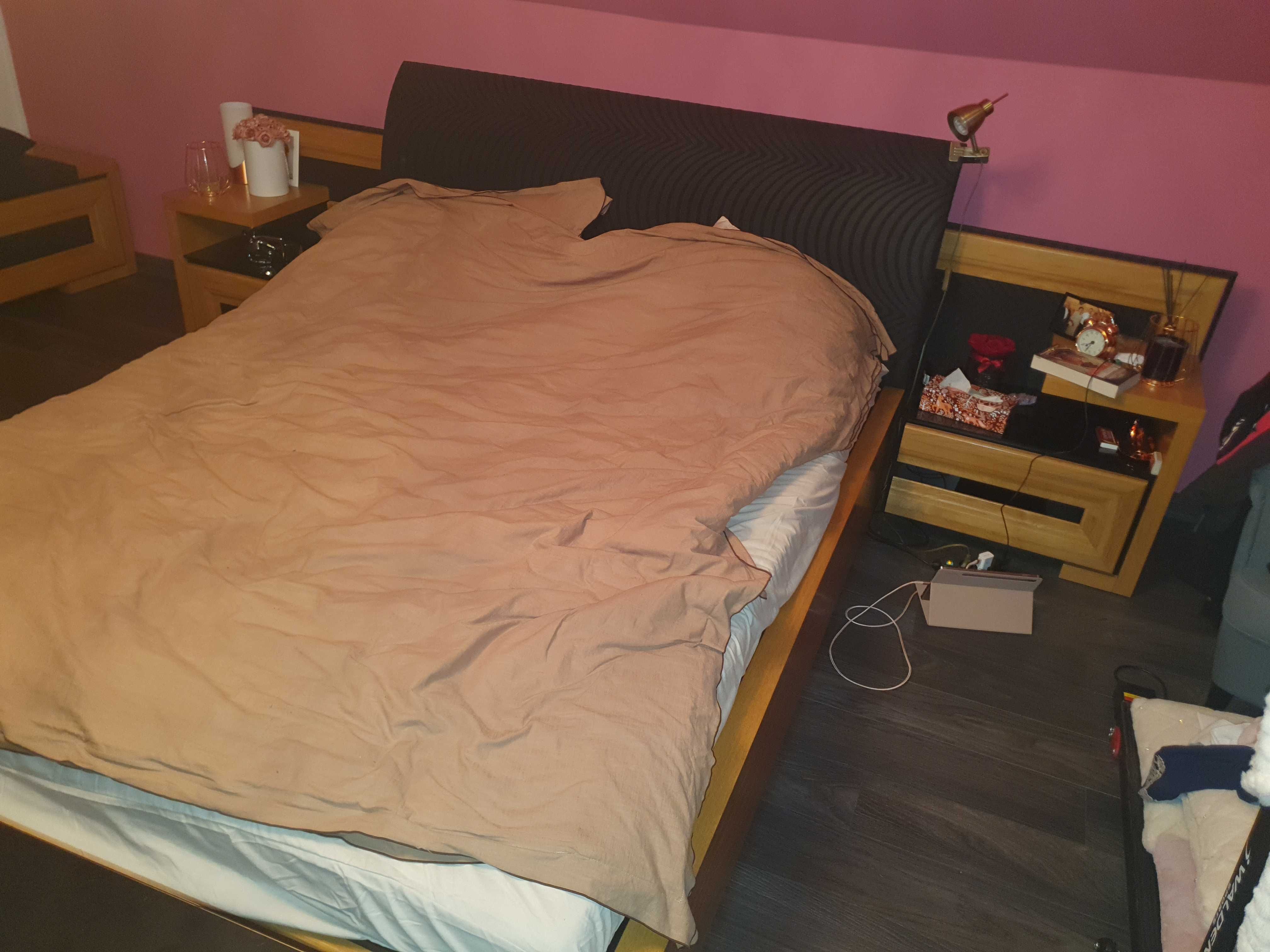 Meble do sypialni - łóżko, szafa , komoda, szafka/komoda pod TV