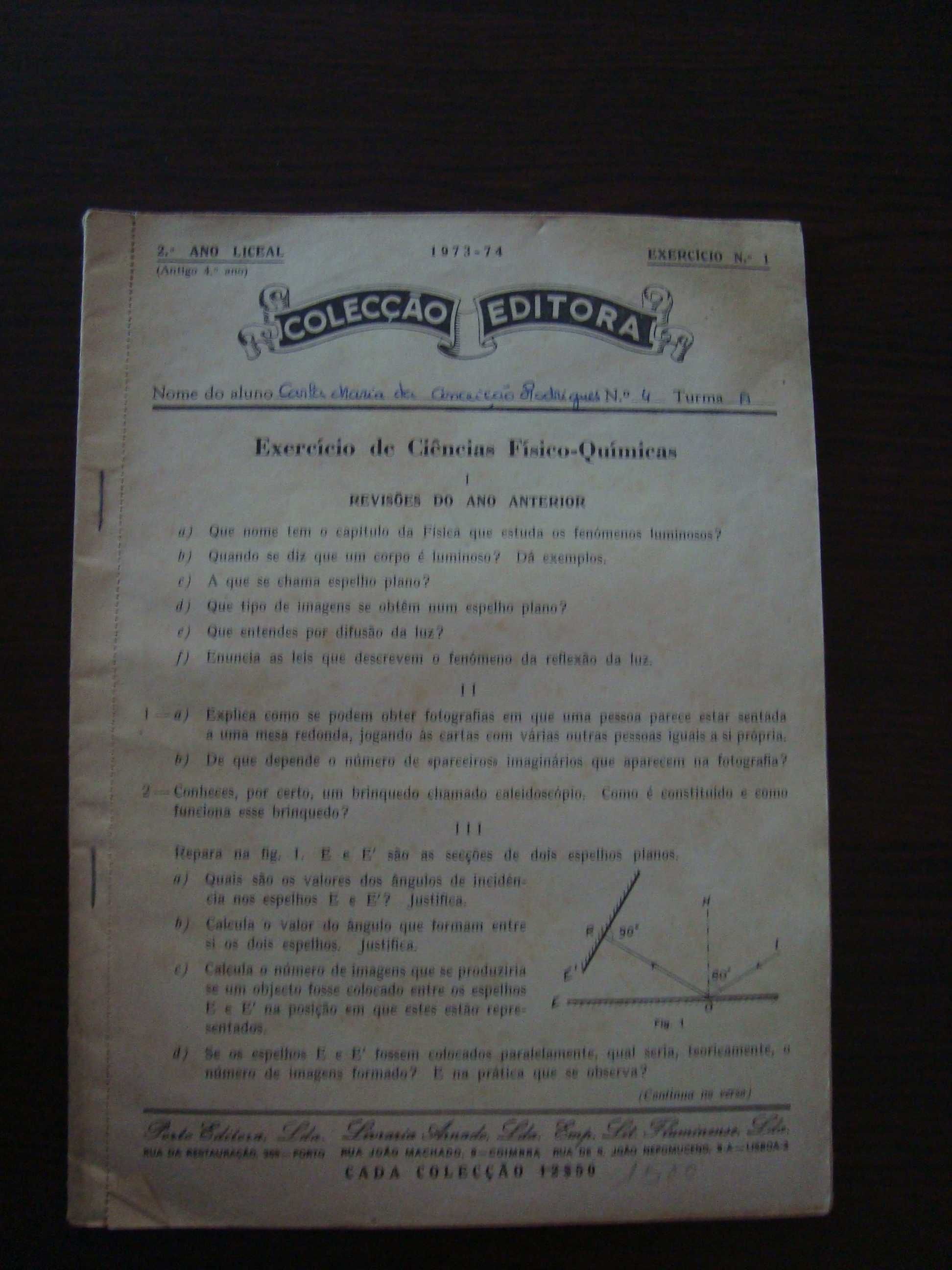 Coleção de Cadernos de Exercicios dos Anos 70