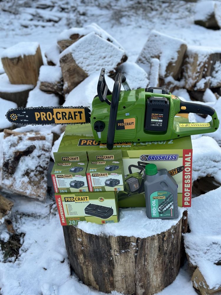 Акумуляторна ланцюгова пила Procraft pka 40/2 3 роки гарнатії