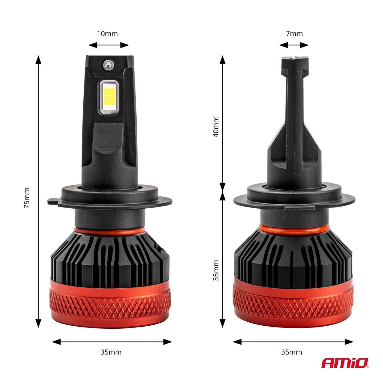 Żarówki samochodowe LED CANbus AMIO H7 X3 KOMPLET Bardzo MOCNE