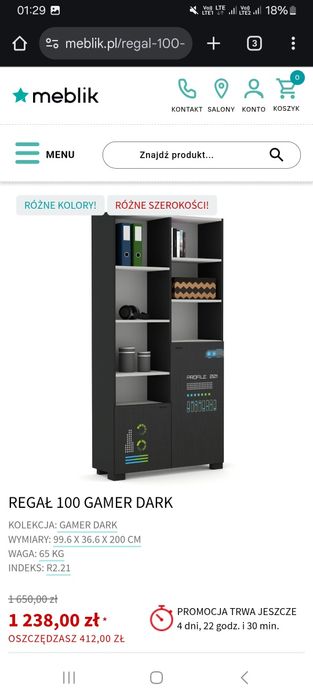 Zestaw dla pasjonata gier. Meble młodzieżowe z kolekcji gamer