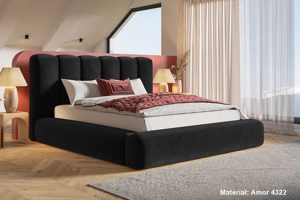 Łóżko tapicerowane bukla bed OLAF 140x200 160x200 180x200 pojemnik