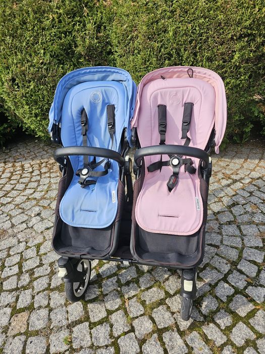 Wózek bugaboo donkey twin gondole i spacerówka.