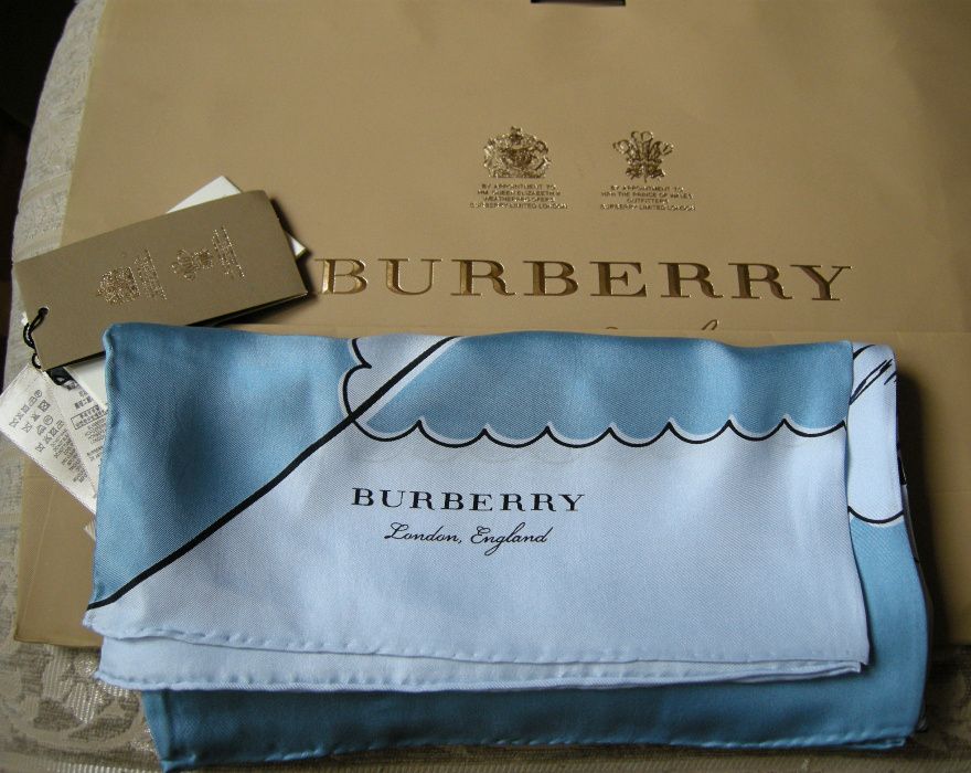 Burberry London Landscape chusta jedwabna 110/110