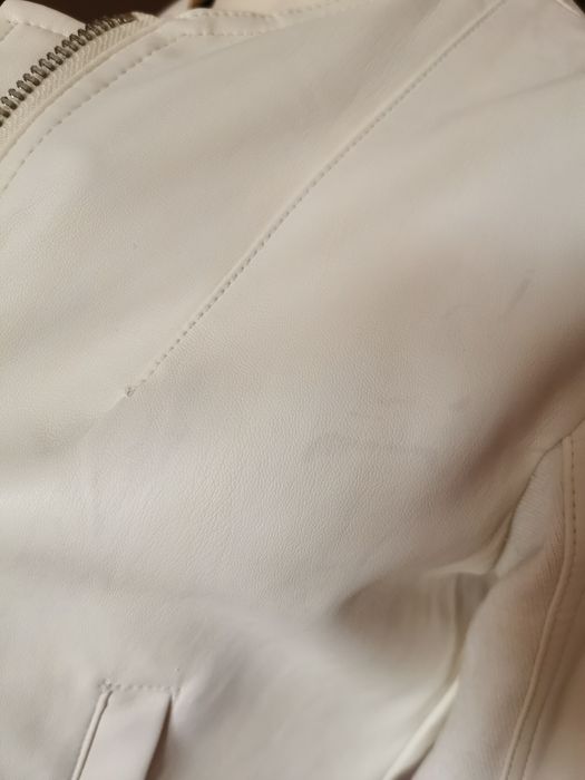 Kurtka Twinset skóra eco skórzana biała 36 S 38 M katana narzutka