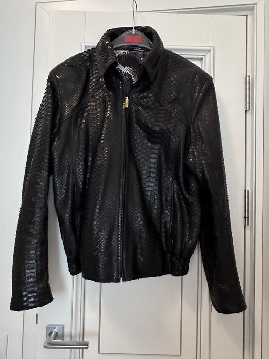Чоловіча куртка із натуральної шкіри пітона, з фурнітурою Zilli