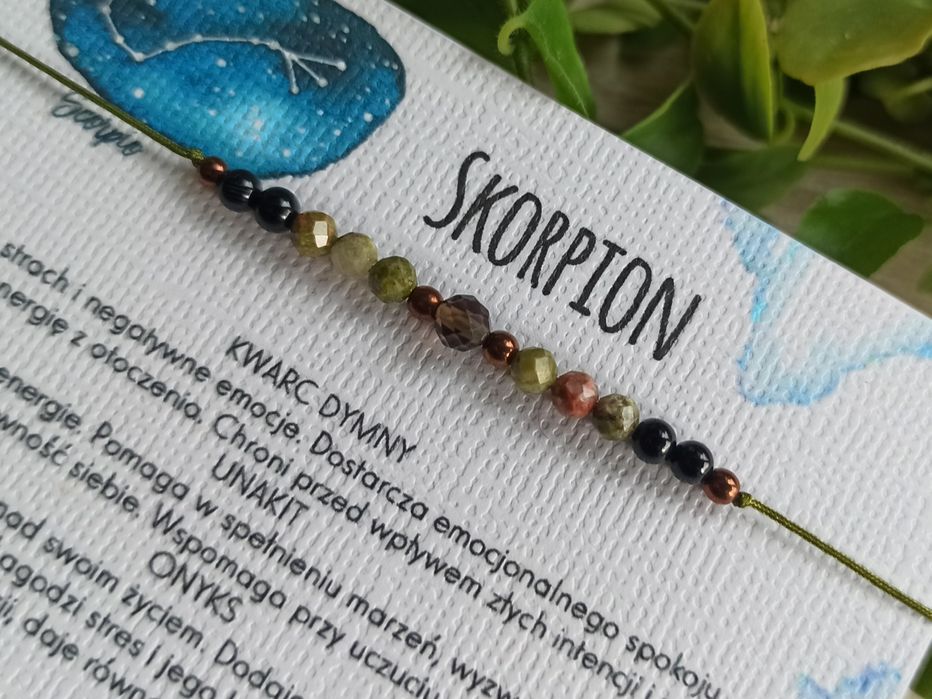 Skorpion, bransoletka na szczęście, kamienie amulet