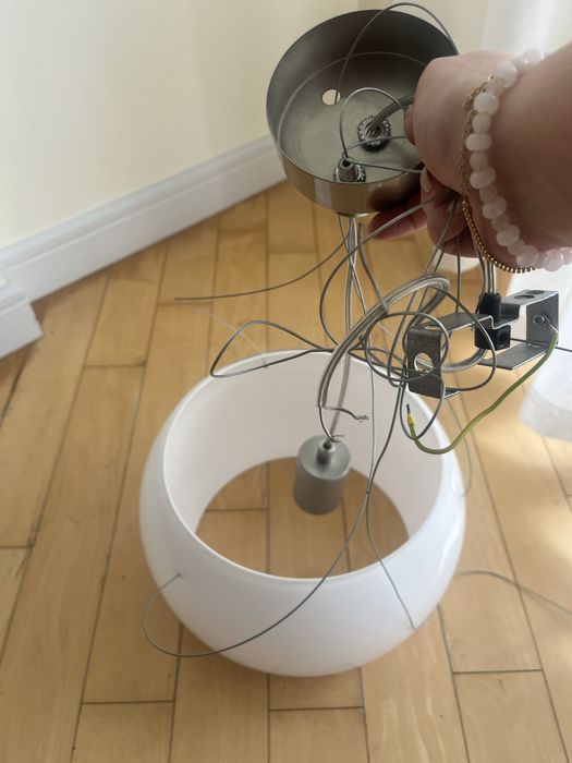 Szklany, mleczny abazur