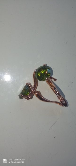 Позолочені сережки з каменем Swarovski