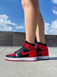 Жіночі кросівки Nike Air Jordan 1 High OG Bred Patent (36-45 р.)