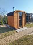 Sauna ogrodowa kostka piec na drewno
