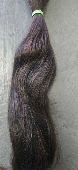 Włosy naturalne w kitce 40cm ciemny brąz waga 100 gram