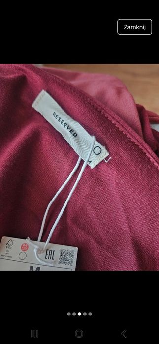 Piękna, bordowa sukienka na ramiączkach, imitacja zamszu, Reserved