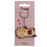 Brelok Breloczek do kluczy Mops leżący z pizzą PVC