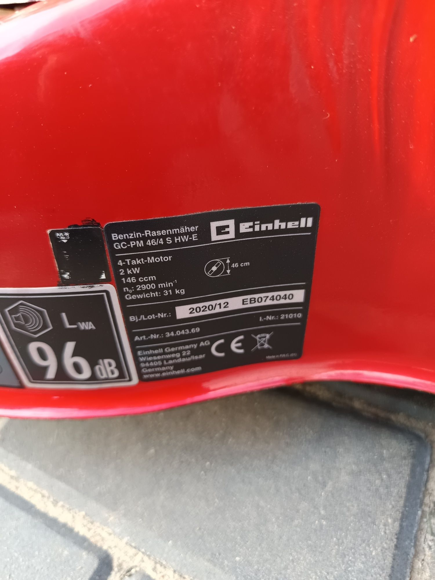 Kosiarka spalinowa odpalana z rozrusznika Einhell GC-PM 46/4 S HW-E