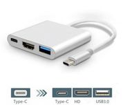 Переходник 3 в 1 Type-C в HDMI + USB 3.0 + Type-C