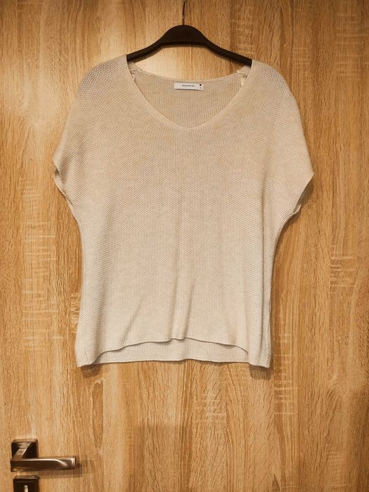 Bluzka krótki rękaw nietoperz beżowa Reserved S