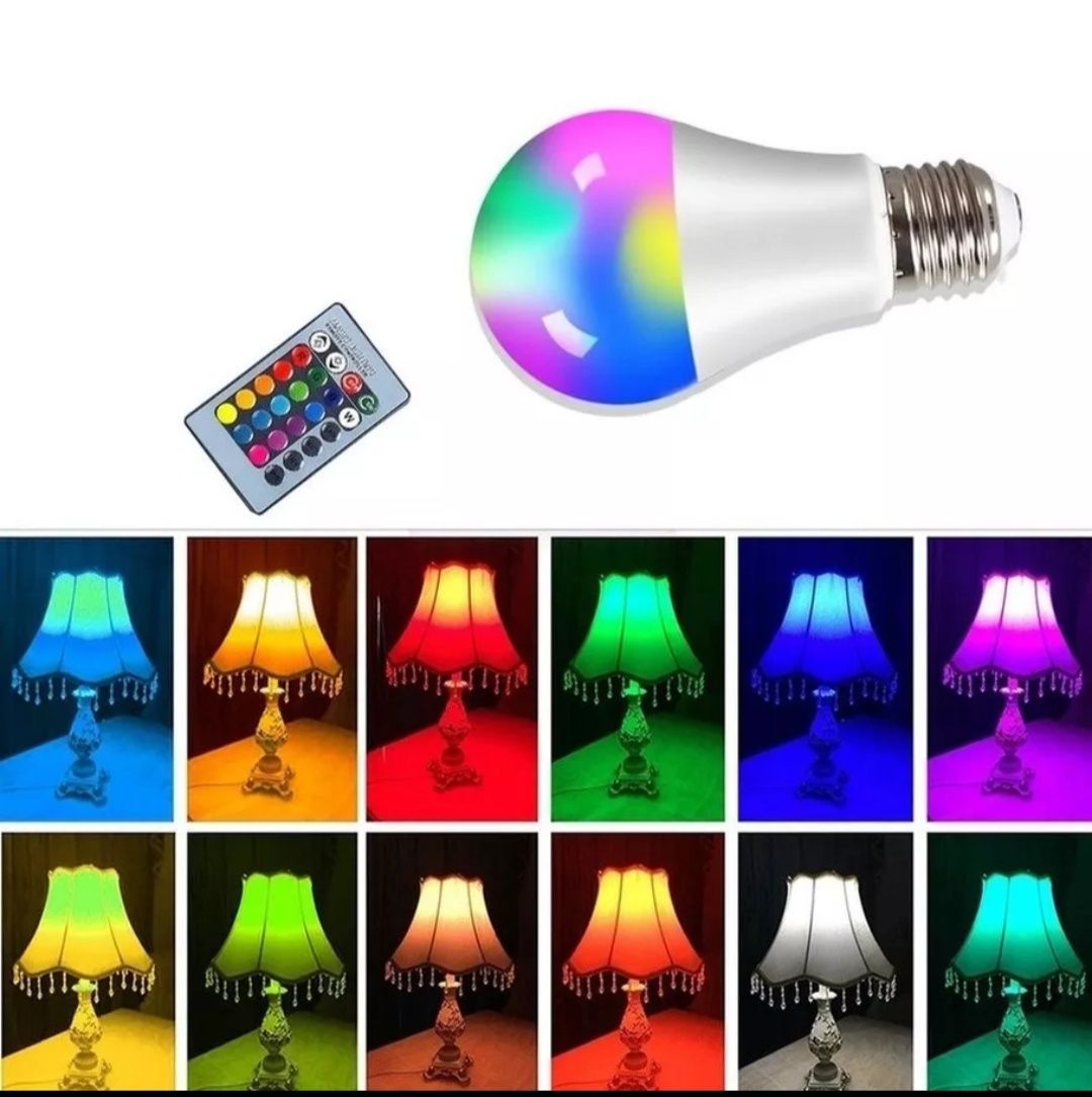 Светодиодная лампа разноцветная с пультом управления