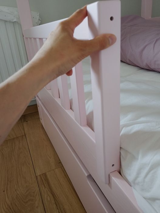 Barierka do łóżeczka płotek, nowa, różowa