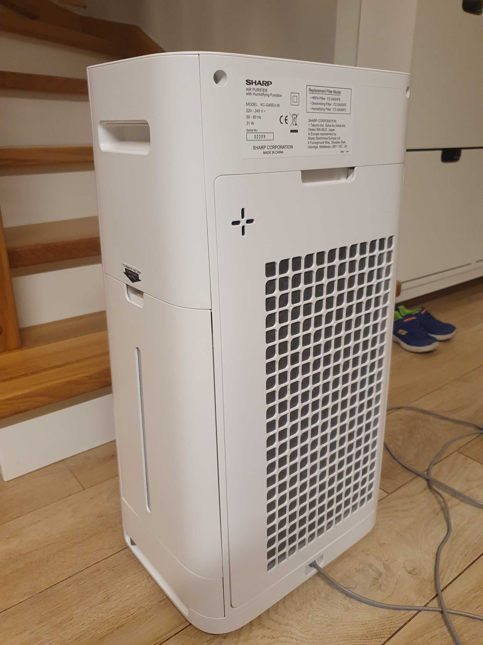 Sharp KC-G40EUW • Oczyszczacz + nawilżacz • Plasmacluster • 28 m²