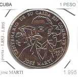 Cuba - - - 1 Peso - 1995 - - - Jose Marti - - - Moeda
